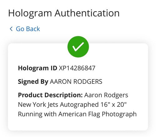 Aaron Rodgers Signed 16x20 American Flag Photo Autograph Jets Fanatics COA Holo