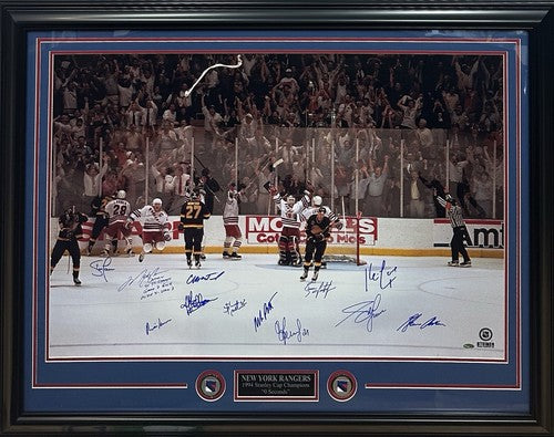1994 Rangers Signed 24x36 Framed Photo SC Champs 0 Seconds Messier Auto Steiner