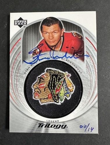 Stan Mikita Blackhawks 2004 /05 Sp Authentic Buyback Patch Auto Mint /14 Trilogy