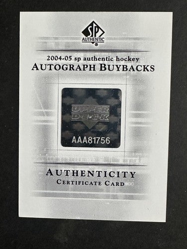 Stan Mikita Blackhawks 2004 /05 Sp Authentic Buyback Patch Auto Mint /14 Trilogy