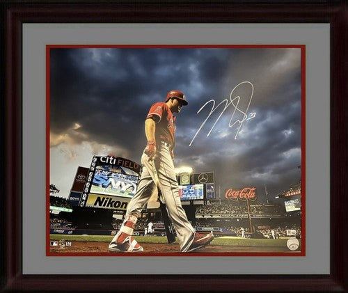 Mike Trout LA Angels Signed 16x20 Photo Framed Citi Field Autograph MLB Holo COA