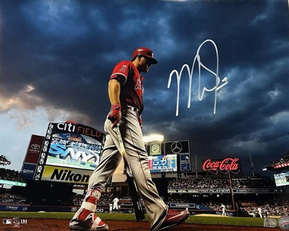 Mike Trout LA Angels Signed 16x20 Photo Framed Citi Field Autograph MLB Holo COA