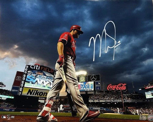 Mike Trout LA Angels Signed 16x20 Photo Framed Citi Field Autograph MLB Holo COA