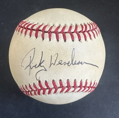 RICKEY HENDERSON SIGNED OFFICIAL A.L BASEBALL vintage Early Auto HOF Psa Coa