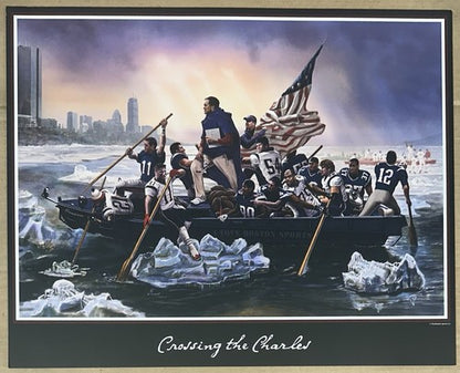 New England Patriots Crossing the Charles 16x20 Litho Photo Tom Brady Belichick