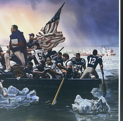 New England Patriots Crossing the Charles 16x20 Litho Photo Tom Brady Belichick
