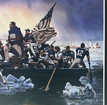 New England Patriots Crossing the Charles 16x20 Litho Photo Tom Brady Belichick