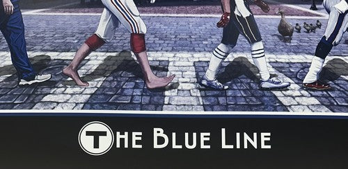 NE Patriots Blue Line 16x20 Litho Photo Belichick Gronkowski Edelman Tom Brady