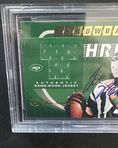 2001 Elite Throwback Threads Jersey Joe Namath Don Maynard Bgs 10 Auto /50 HOF