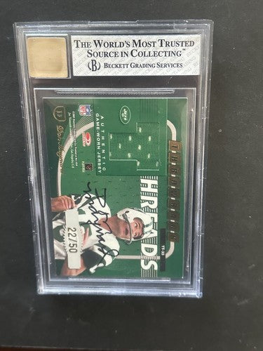 2001 Elite Throwback Threads Jersey Joe Namath Don Maynard Bgs 10 Auto /50 HOF