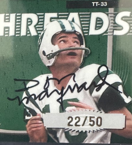 2001 Elite Throwback Threads Jersey Joe Namath Don Maynard Bgs 10 Auto /50 HOF