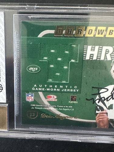 2001 Elite Throwback Threads Jersey Joe Namath Don Maynard Bgs 10 Auto /50 HOF