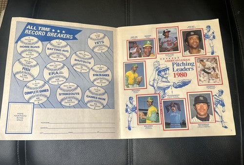 1981 Topps Baseball Stickers Complete Set #1-#262 w/All Foils and Album In Book