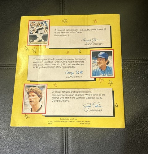 1981 Topps Baseball Stickers Complete Set #1-#262 w/All Foils and Album In Book
