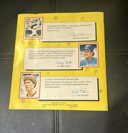 1981 Topps Baseball Stickers Complete Set #1-#262 w/All Foils and Album In Book