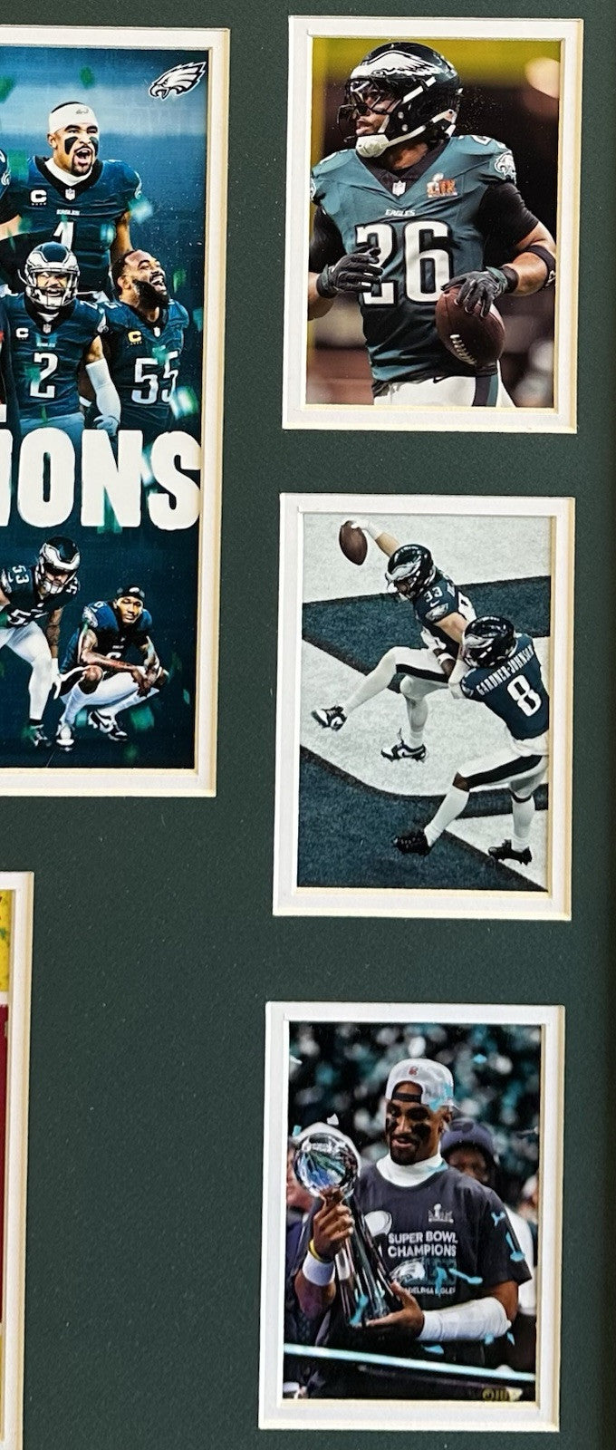 Philadelphia Eagles 2024 Super Bowl Champions Framed Team Photo Jalen Hurts MVP