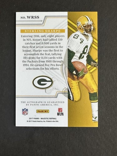 2017 Panini Majestic Wondrous Receivers Sterling Sharpe Mint Hof Auto Packers LE