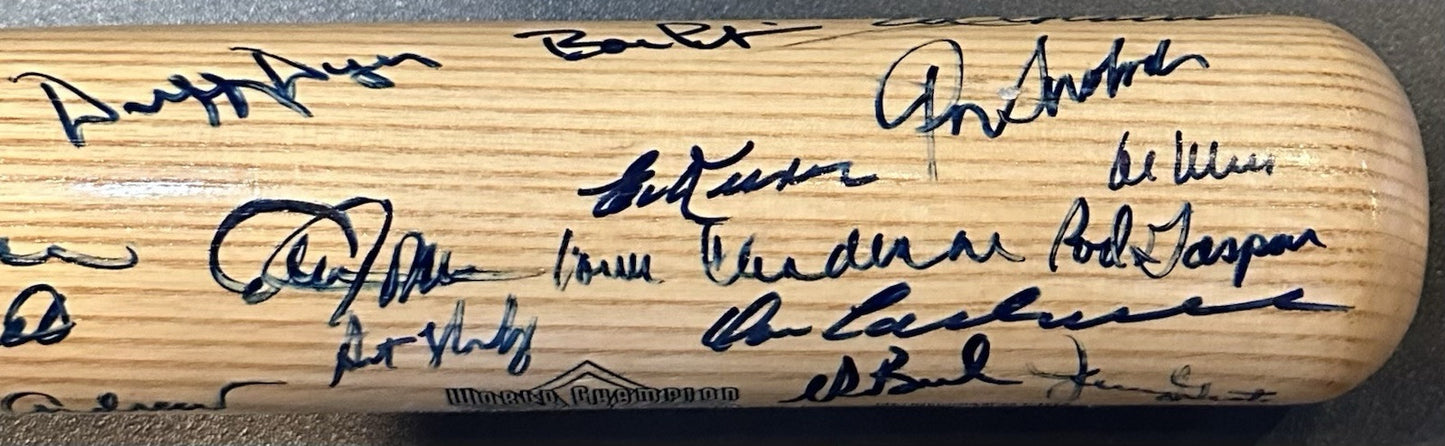 NY Mets 1969 WS Champs Team Signed LS LE Bat Nolan Ryan Tom Seaver 25 Auto JSA