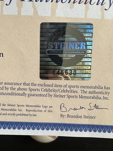 Hank Aaron Signed Official NL Baseball Mint Auto Braves Hof Steiner Coa In Case