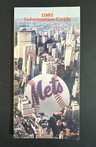 1981 New York Mets PRESS RADIO  TV Information Media GUIDE Rare Mint Crisp
