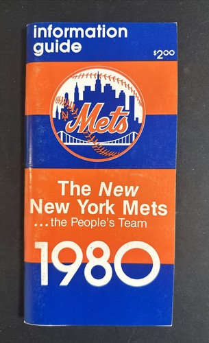 1980 New York Mets PRESS RADIO  TV Information Media GUIDE Rare Nm Crisp