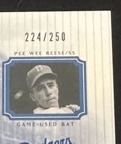 2000 Upper Deck Master Collection Pee Wee Reese Legends Flatbush Game Used Bat