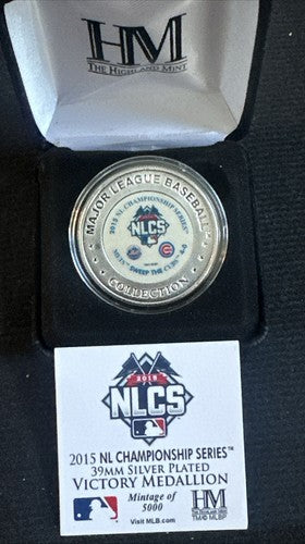 NY Mets 2015 NLCS championship  Silver Plated Coin Highland Mint Le W Coa In Box