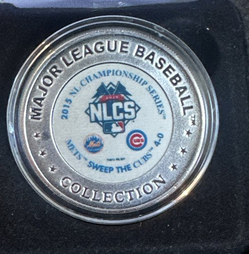 NY Mets 2015 NLCS championship  Silver Plated Coin Highland Mint Le W Coa In Box