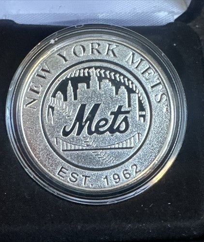NY Mets 2015 NLCS championship  Silver Plated Coin Highland Mint Le W Coa In Box