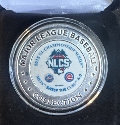 NY Mets 2015 NLCS championship  Silver Plated Coin Highland Mint Le W Coa In Box