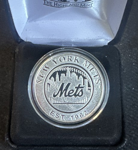 NY Mets 2015 NLCS championship  Silver Plated Coin Highland Mint Le W Coa In Box