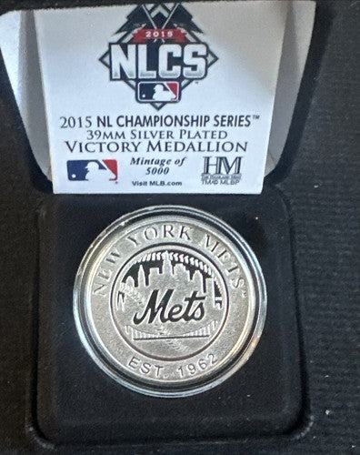 NY Mets 2015 NLCS championship  Silver Plated Coin Highland Mint Le W Coa In Box