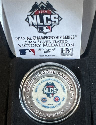 NY Mets 2015 NLCS championship  Silver Plated Coin Highland Mint Le W Coa In Box