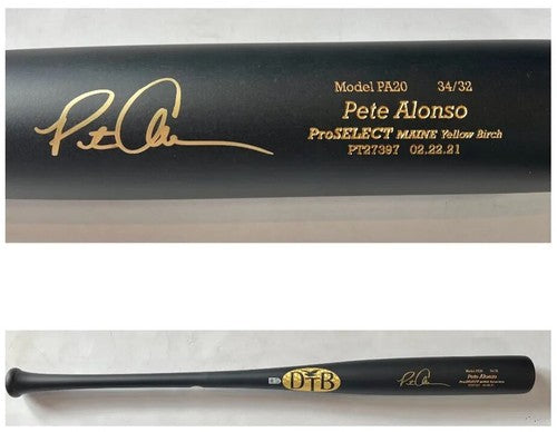 Pete Alonso Mets signed DoveTail Game Model Bat Orioles Auto  MLB Fanatics COA