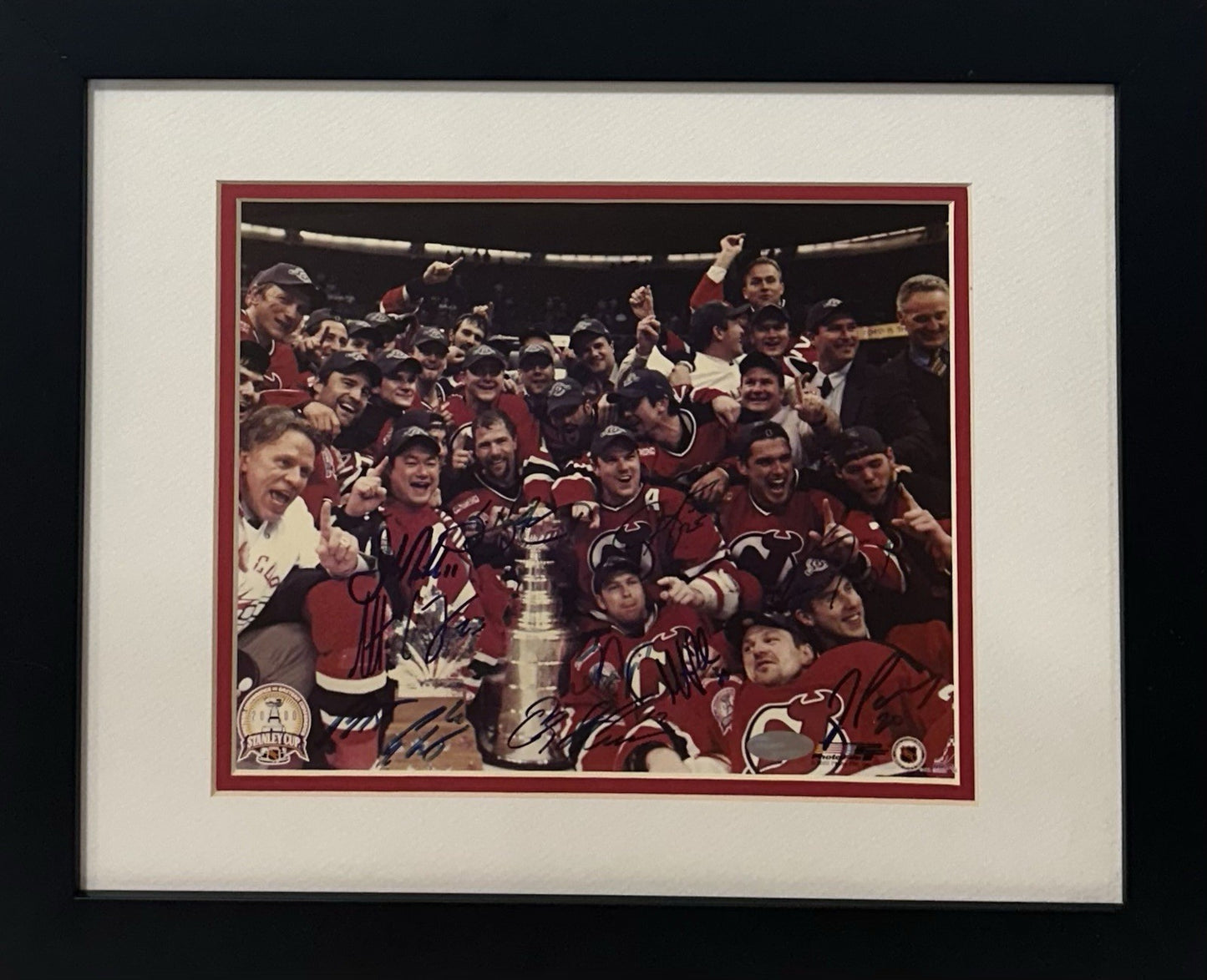 NJ Devils 2000 Team Signed Stanley Cup 8x10 Framed Photo Brodeur 10 Auto Steiner