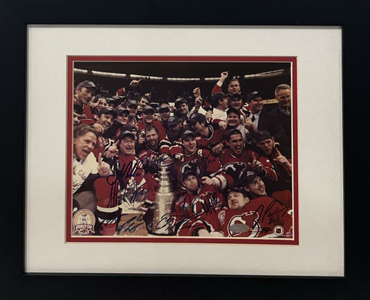 NJ Devils 2000 Team Signed Stanley Cup 8x10 Framed Photo Brodeur 10 Auto Steiner