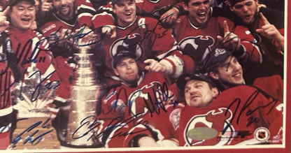 NJ Devils 2000 Team Signed Stanley Cup 8x10 Framed Photo Brodeur 10 Auto Steiner