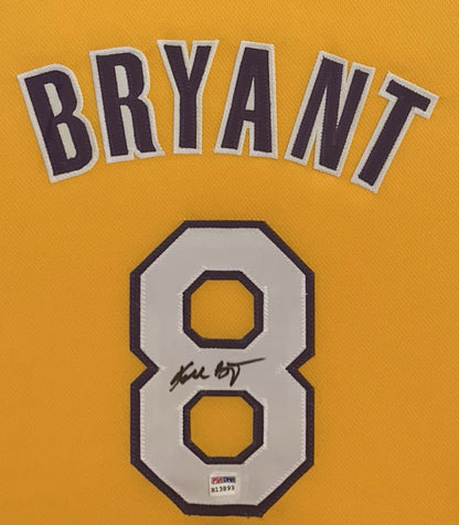 Kobe Bryant Signed Framed LA Lakers #8 Jersey 3D Rookie Autograph PSA LOA HOF