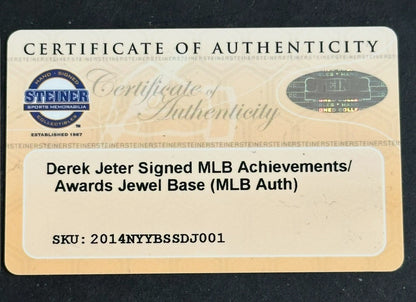 Derek Jeter Yankees Signed 2014 Final Season Base HOF Auto MLB & Steiner Coa