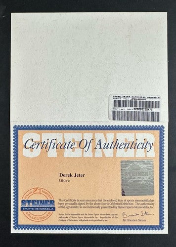 Derek Jeter Signed Rawlings Game Glove Yankees Mint Hof Auto Steiner & MLB Coa