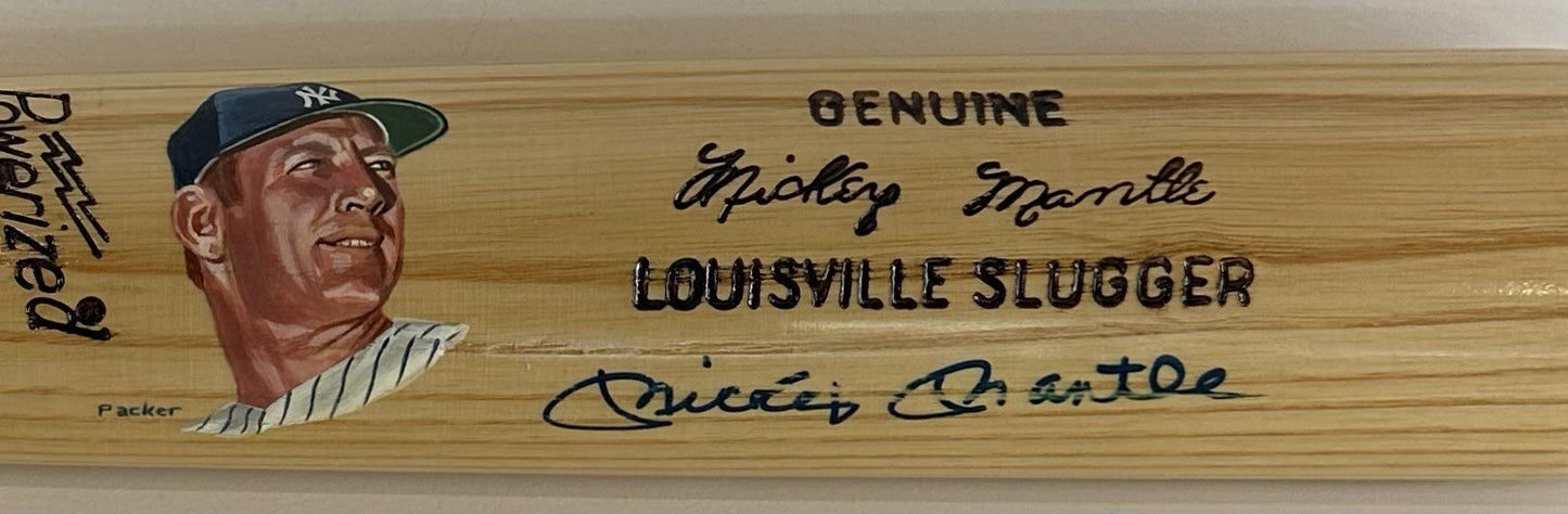 Mickey Mantle Signed LS Packer Hand Painted Model Bat Yankees Autograph PSA HOF