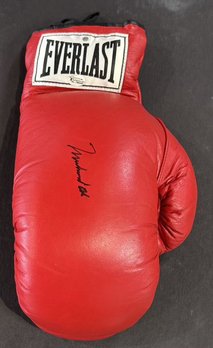 Muhammad Ali Signed Red Everlast Boxing Glove Pair Mint Autograph Steiner OA COA