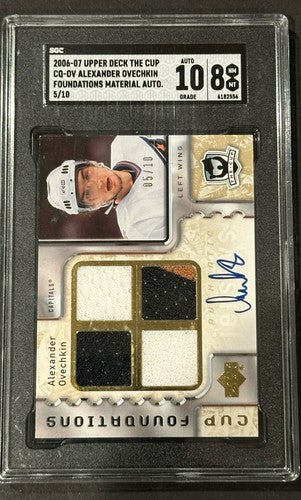 2006-07 The Cup Alexander Ovechkin 4 Patch Game Used Jersey SGC 8 & 10 Auto /10