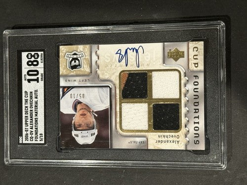 2006-07 The Cup Alexander Ovechkin 4 Patch Game Used Jersey SGC 8 & 10 Auto /10