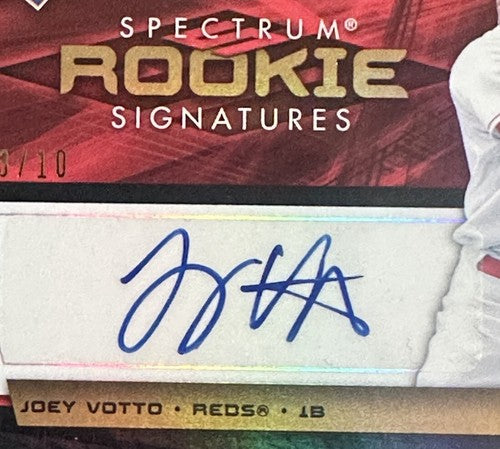 2008 Spectrum Rookie Signatures Joey Votto Mint Auto 3/10 Gold Rare Sp Reds Rc