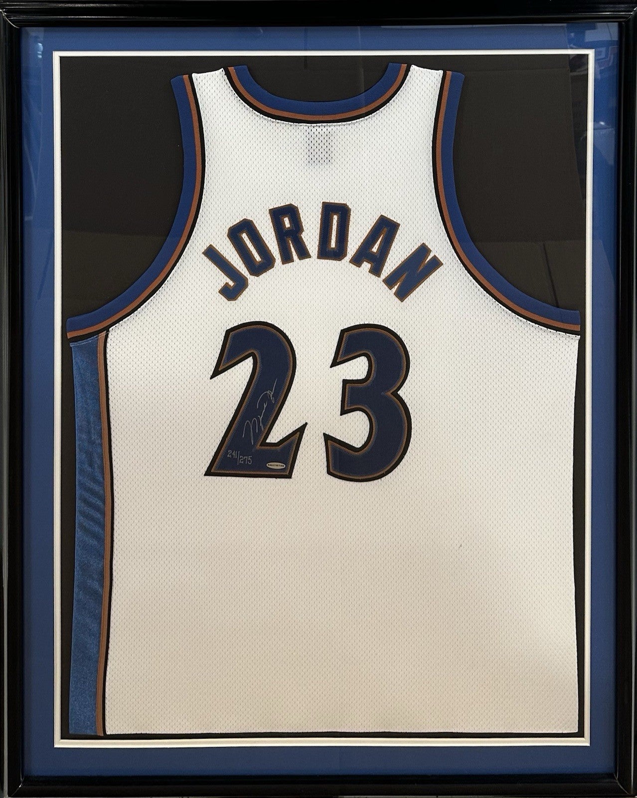 Michael Jordan Signed Framed 9/11 Patch Wizards Jersey /275 Auto UDA COA HOF