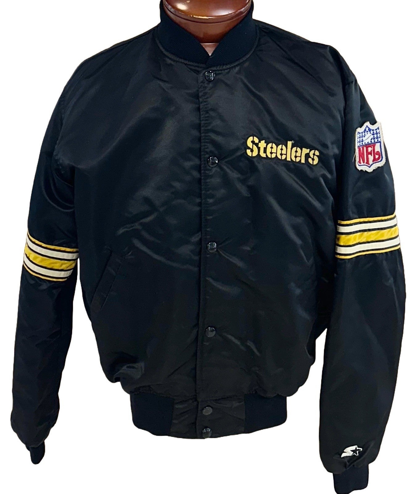 Pittsburgh Steelers Vintage NFL Authentic Pro Line Starter Bomber Jacket Size L