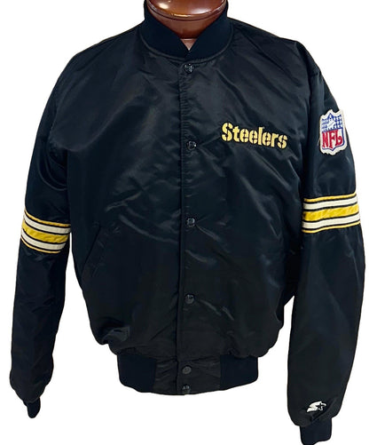 Pittsburgh Steelers Vintage NFL Authentic Pro Line Starter Bomber Jacket Size L
