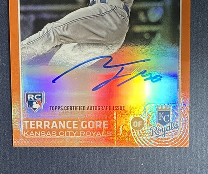 2015 Topps Chrome #AR-TG Terrance Gore Auto Rookie Orange REFRACTOR #4/25 Mint