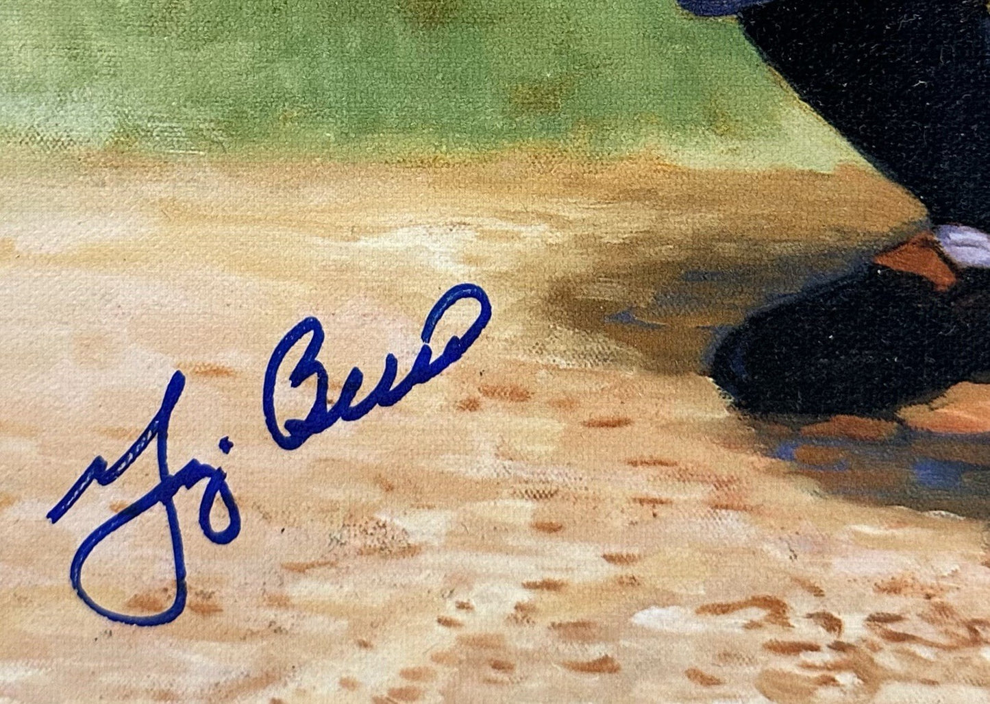 HOF Catchers Signed Doo S Oh Framed Canvas Photo Piazza Carter Bench 6 Auto BAS